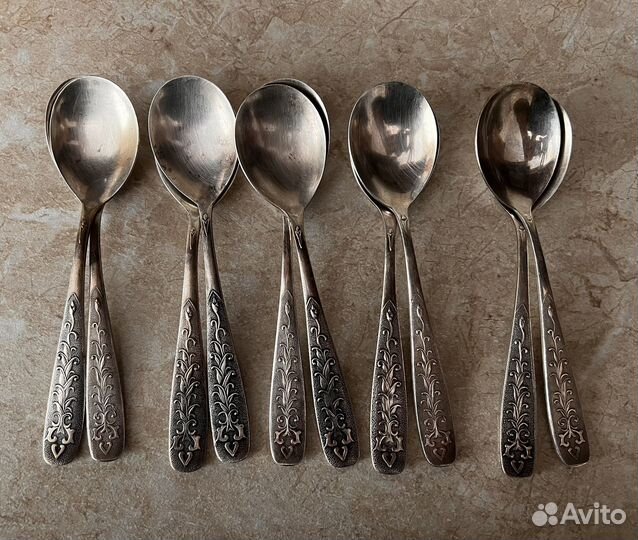 Чайные ложки мельхиор роза