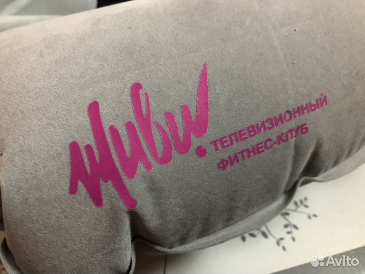 Подушка дорожная надувная, бархатное покрытие