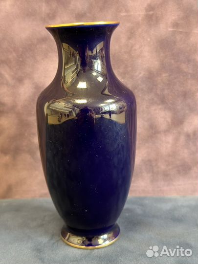 Ваза фарфор кобальт Limoges France