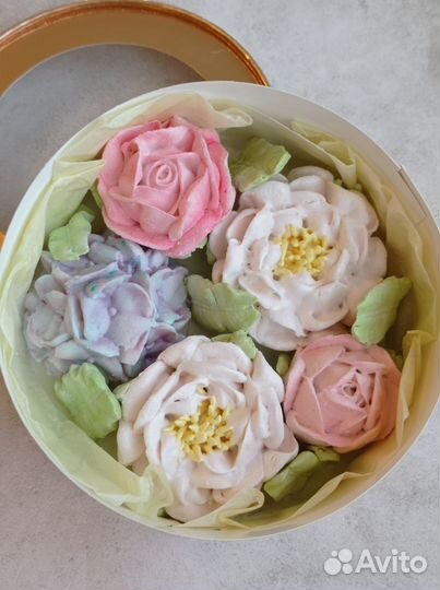 Съедобный подарок - цветы из зефира на День мамы