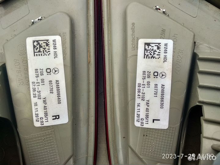 Фонарь задний Mercedes W246 B-klasse