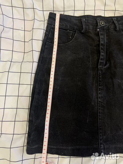 Юбка джинсовая черная