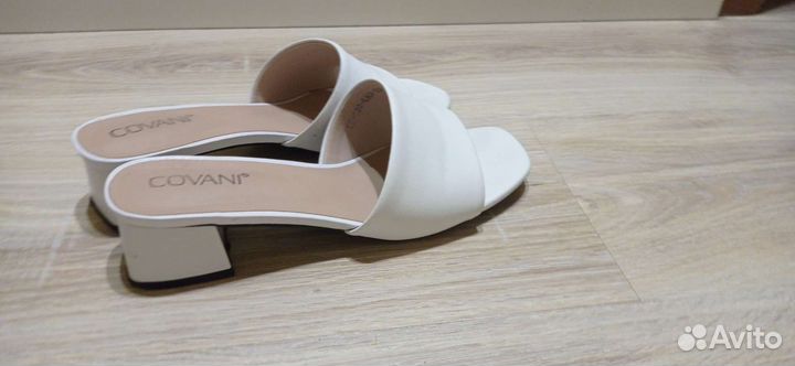 Сабо женские 40 размер кожаные белые