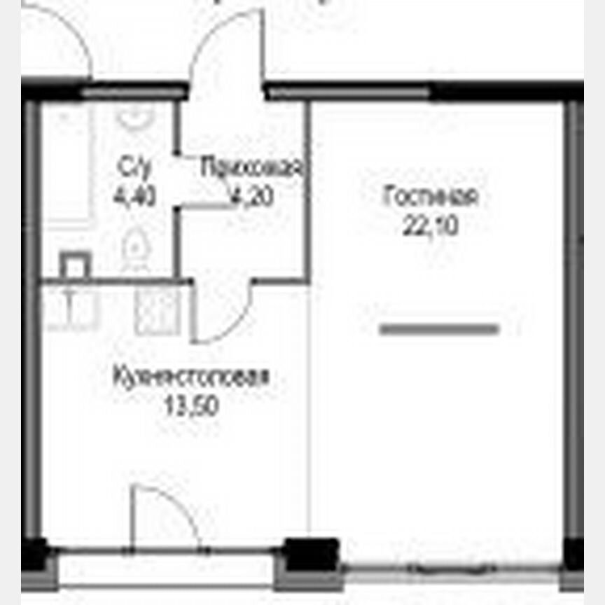 Квартира-студия, 44,2 м², 19/25 эт.