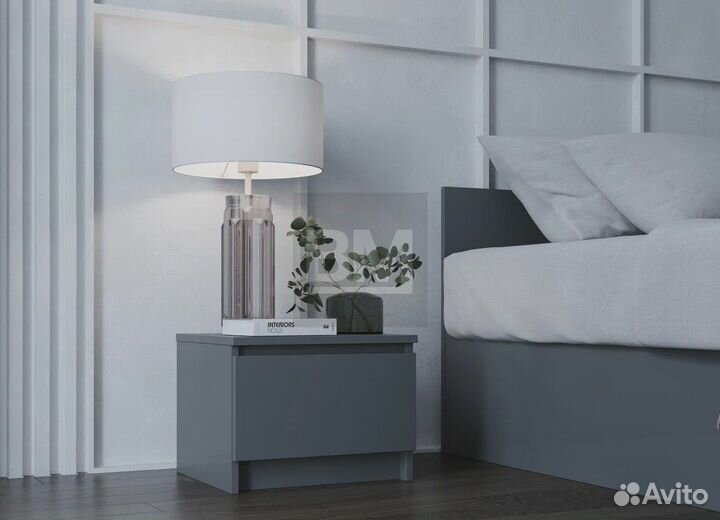 Тумба прикроватная (графит) новая