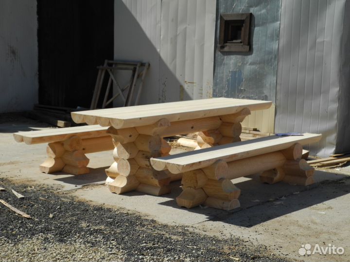Садовая мебель из бревна