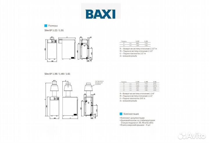 Котел Baxi напольный энергонезависимй Slim EF 1.42