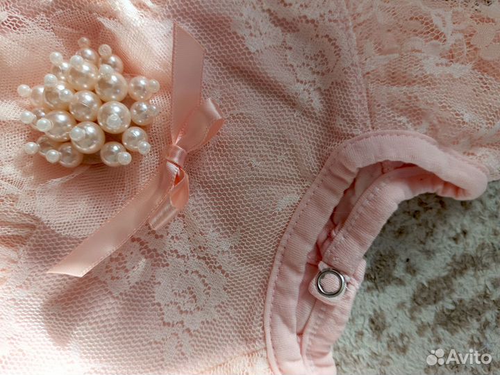 Боди- платье для новорожденной на выписку 56-62