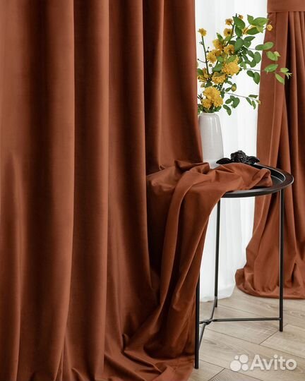 Шторы бархат Беллиссимо шафран новые пошив