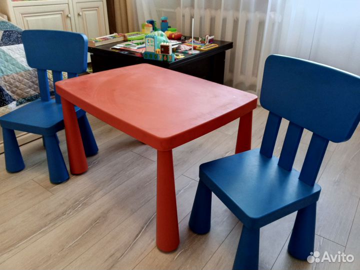 Детский стол и стулья IKEA маммут