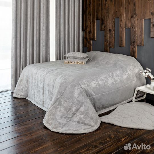 Мраморное покрывало Зарина светло-серый на диван