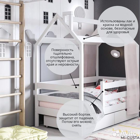 Детская кровать от 3 лет с ящиками