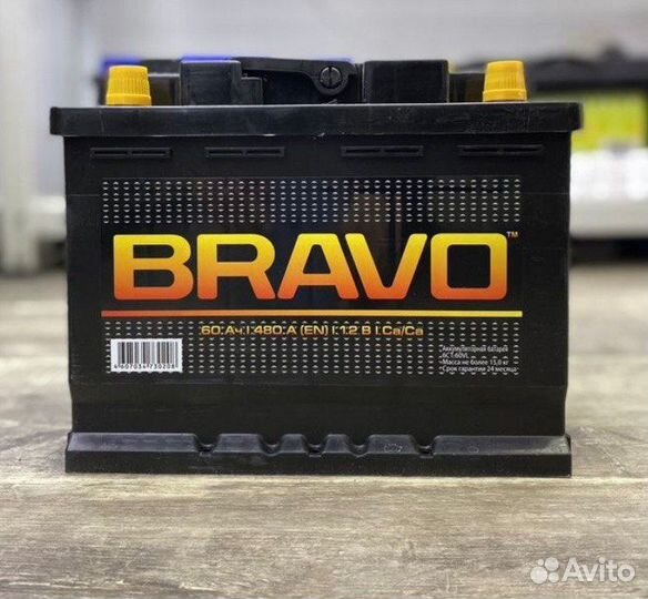 Аккумулятор автомобильный Bravo 60 Ah 480 A