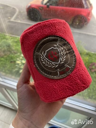 Бинты флис стан для лошади белые и розовые