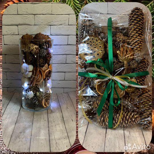 Набор шишек для декора / Экзотика