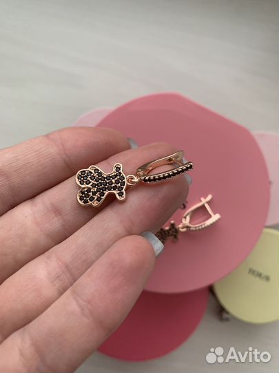 Серьги Tous цирконы