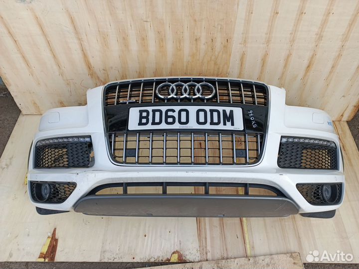 Бампер передний белый S-line рестайлинг Audi Q7 4L