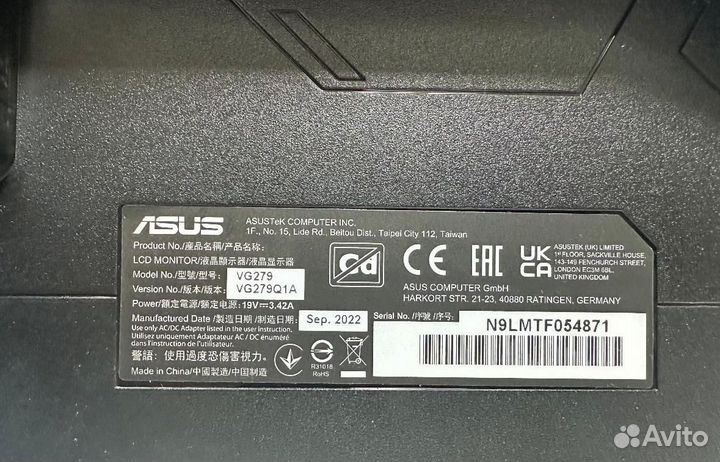 Прямой монитор asus с матрицей IPS 165Hz