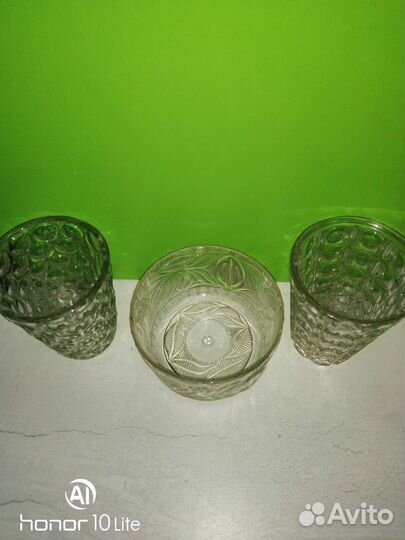 Ваза и салатница, стекло