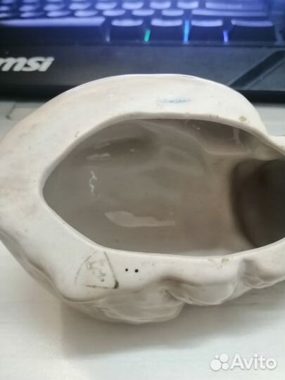 Статуэтка Дымчатая кошка, старая гжель