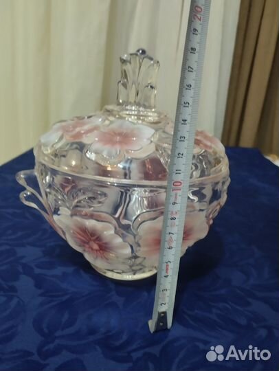 Конфетница цветное стекло СССР