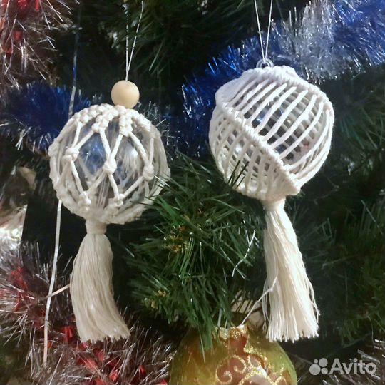 Шарики Елочные игрушки макраме бохо