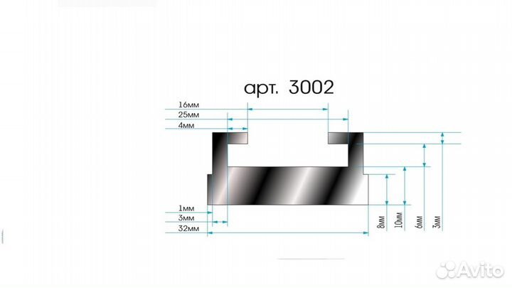 Накладка на рельс 163 см для снегоходов Yamaha
