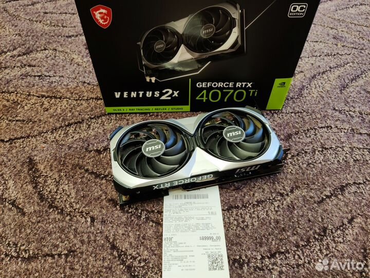 Msi RTX 4070 Ti 12gb на гарантии DNS