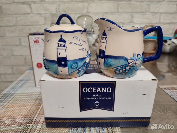 Набор сахарница и молочник