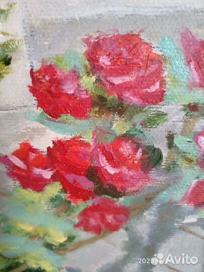 Картина маслом на холсте цветы 3040