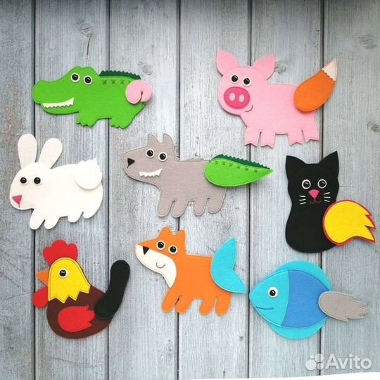 Игра из фетра Где чей хвост