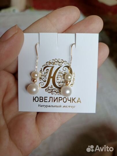 Золотые серьги с жемчугом