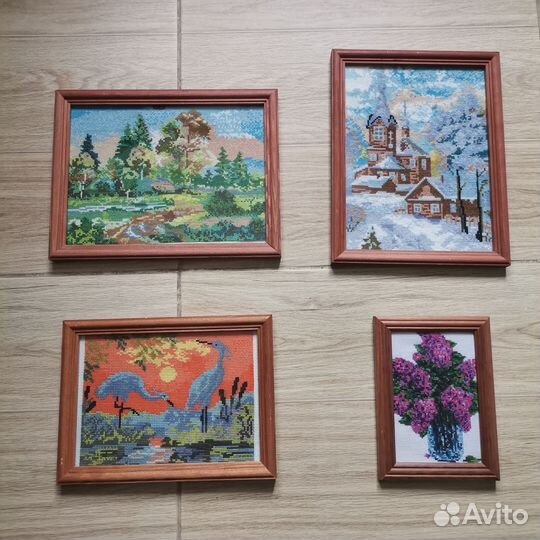 Картина вышитая крестом ручная работа