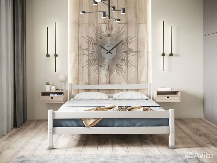 Двуспальная кровать из березы