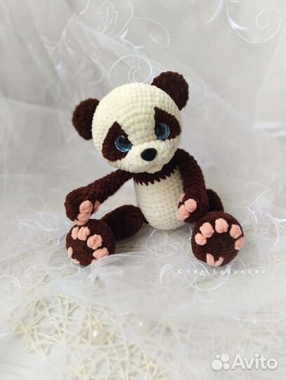 Панда вязаная медведь
