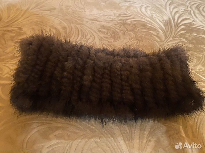 Повязка резинка на голову из норки,новая