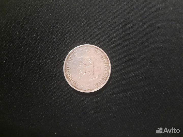 Редкая монета 5 рейхсмарок 1934 год серебро