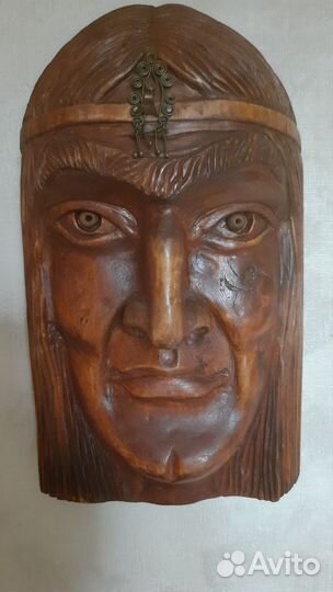 Маска вождя Ацтеков. Дерево
