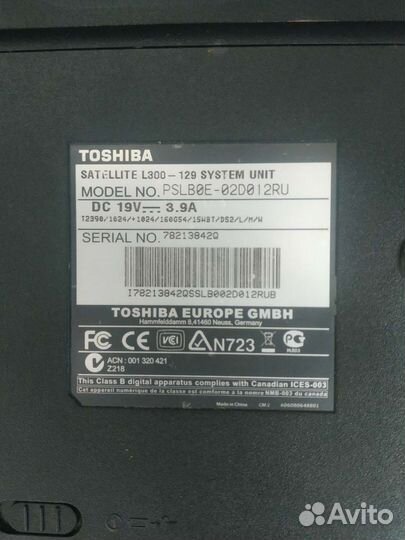 Ноутбук toshiba