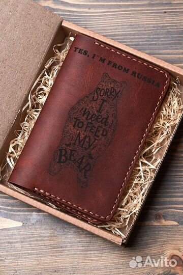 Обложка на паспорт и документы из натуральной кожи