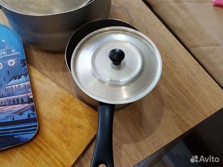 Кастрюля алюминиевая, 3,6 л, +сотейник 1л,бу