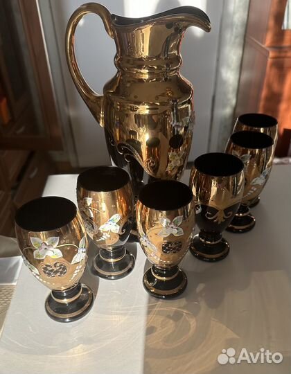 Набор для воды из богемского стекла Bohemia Чехия