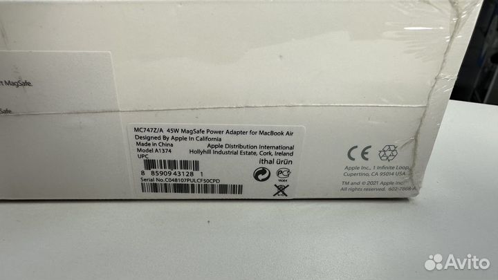 Зарядка MacBook MagSafe Оригинал 45w Новый