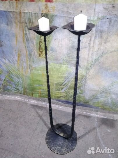 Подсвечник кованый напольный