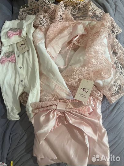 Luxury Baby Конверт на выписку Новый+слип и 2шапки