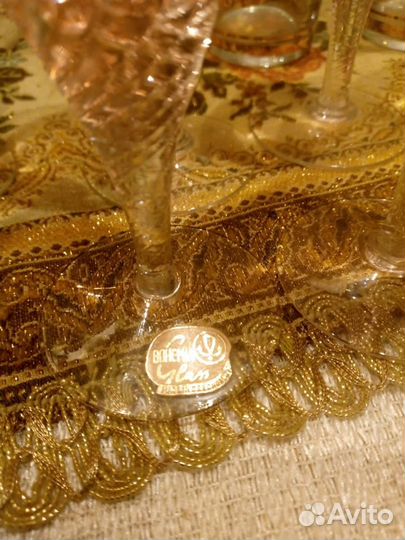 Кувшин стаканы,лафетники Богемия