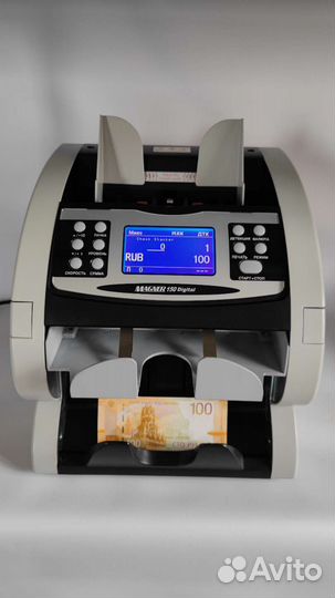 Счетчик банкнот Магнер 150. Считает новые 5,100р