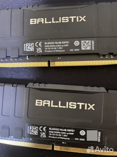 Оперативная память ddr4 crucial ballistix 2x8 16gb