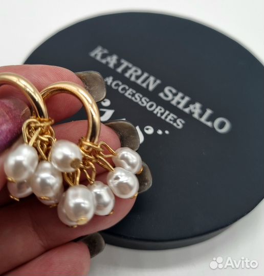 Серьги-кольца с жемчужинами