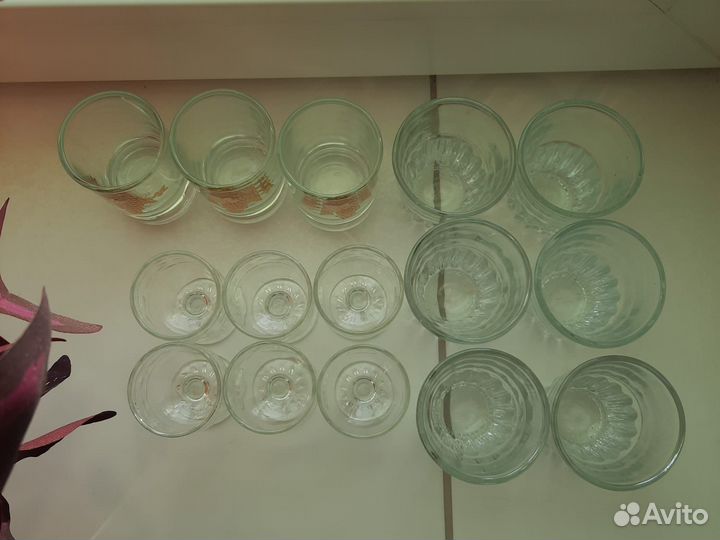 Хрустальные стеклянные рюмки советские СССР